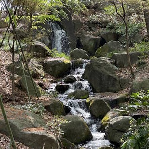 Waterfall in gardens near the Imperial Palace