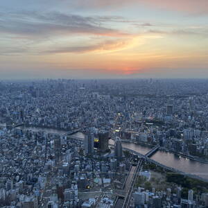 Sunset view from Tokyo Skytree