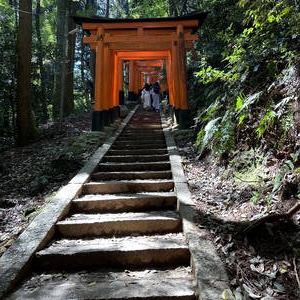 Hiking up Fushimi Inari shrine, Kyoto