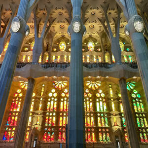 Western wall of stained glass, Sagrada Familia