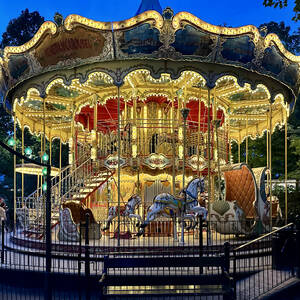 Merry-go-round at night in Tivoli Gardens