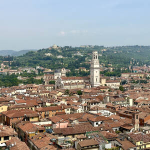 Verona rooftops and hills