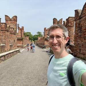 On the bridge of Castelvecchio in Verona