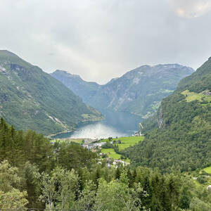 View of Geiranger from the Hotel Utsikten