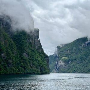 View down Geirangerfjord