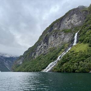 Brudesløret waterfall on Geirangerfjord