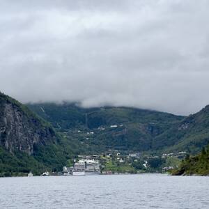 View of Geiranger from the fjord