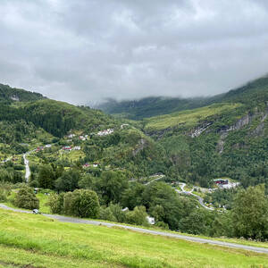 View of the hillside above Geiranger