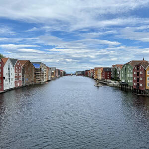 Buildings along the river in Trondheim