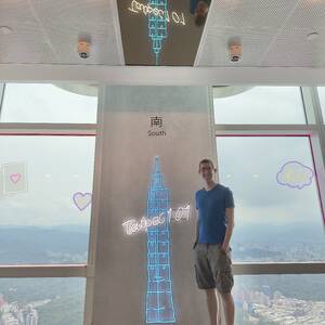 On the observation deck of Taipei 101